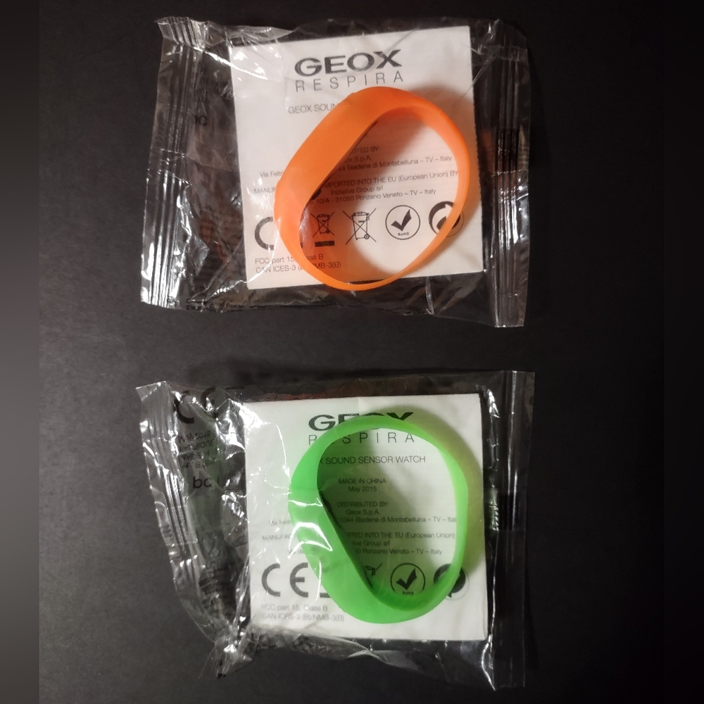 2 New Promotional Geox Respira Sound Sensor Watches Orange And Green Sealed